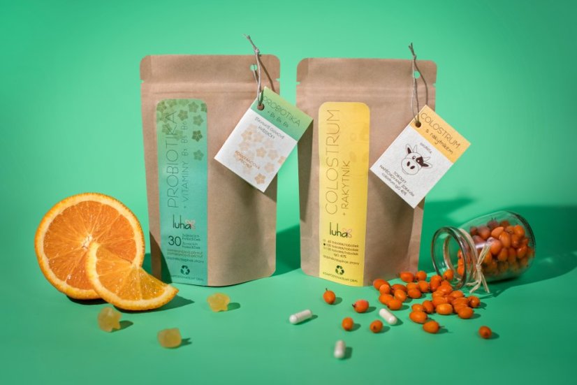 Colostrum s rakytníkom, 60 toboliek a Probiotiká obohatené o vitamíny B3 B5 B6, 30 hviezdičiek, zvýhodnená cena