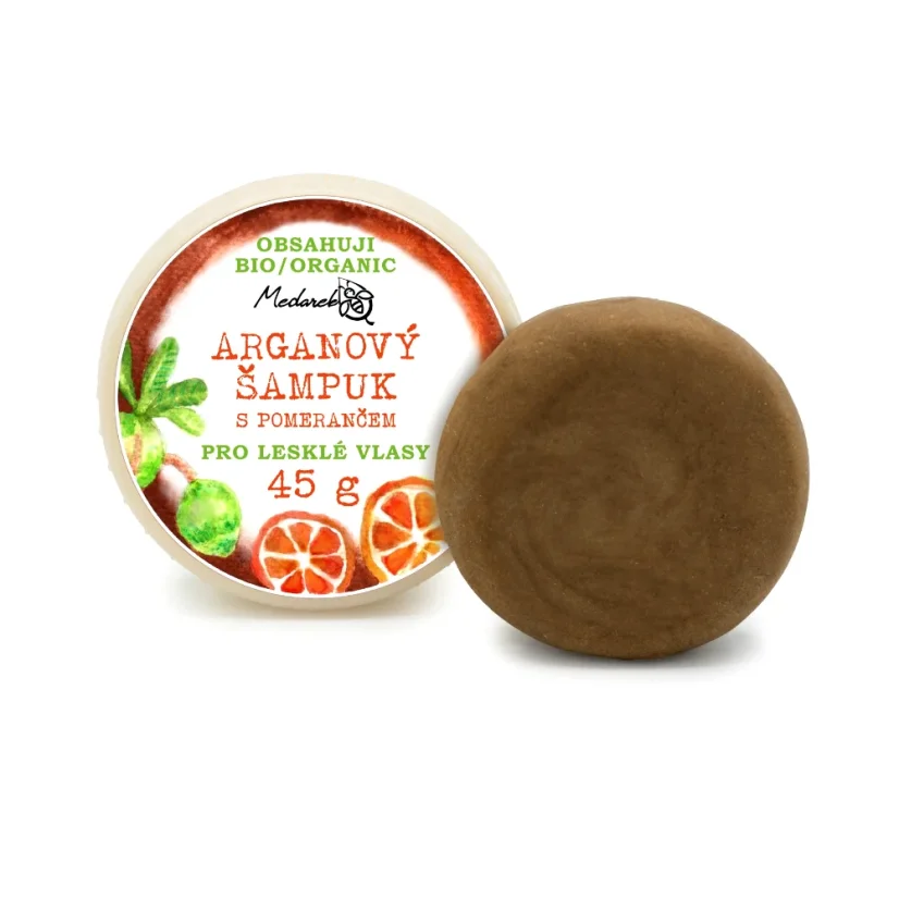 Arganový šampuk s pomarančom Medarek - Hmotnosť obsahu: 45 gramov