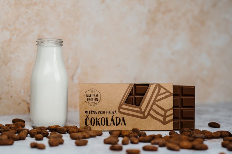 Mléčná proteinová čokoláda, 85 g, NaturalProtein