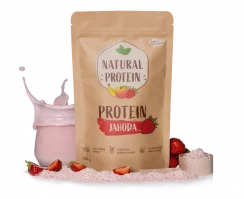 Bezlaktózový proteinový nápoj s pravými jahodami, 350 g, Naturalprotein