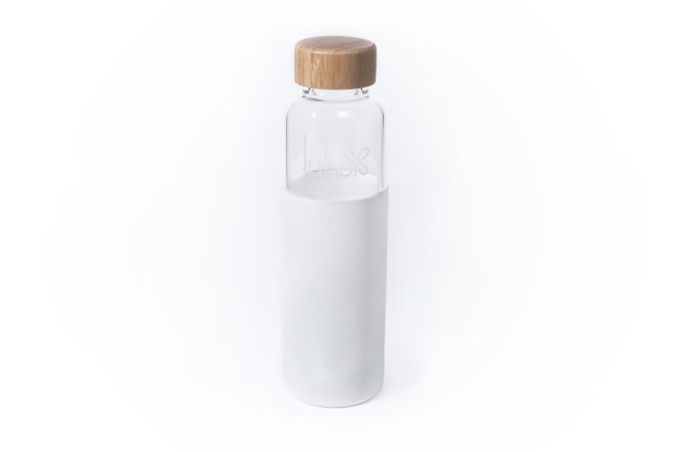 Borosilikátová sklenená fľaša, LUHA, objem 600 ml - Farba: biela