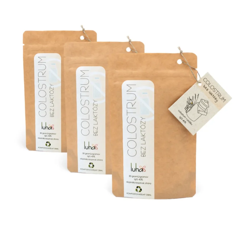 Colostrum bez laktózy, IgG 40%, 30 gramov - Počet balení: 3 balenia - najlepšia cena
